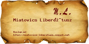 Miatovics Liberátusz névjegykártya